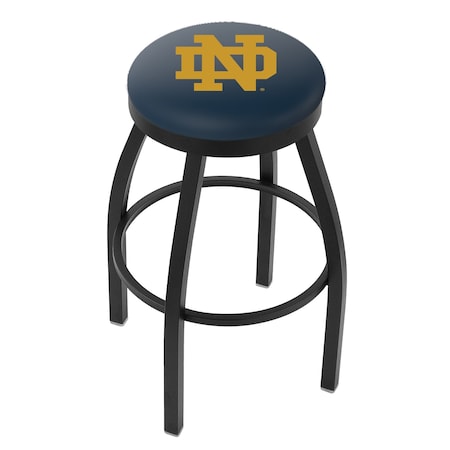 Holland Bar Stool Co 36" Blk Wrinkle Notre Dame (ND) Swivel Bar Stool, Accent Ring L8B2B36ND-ND